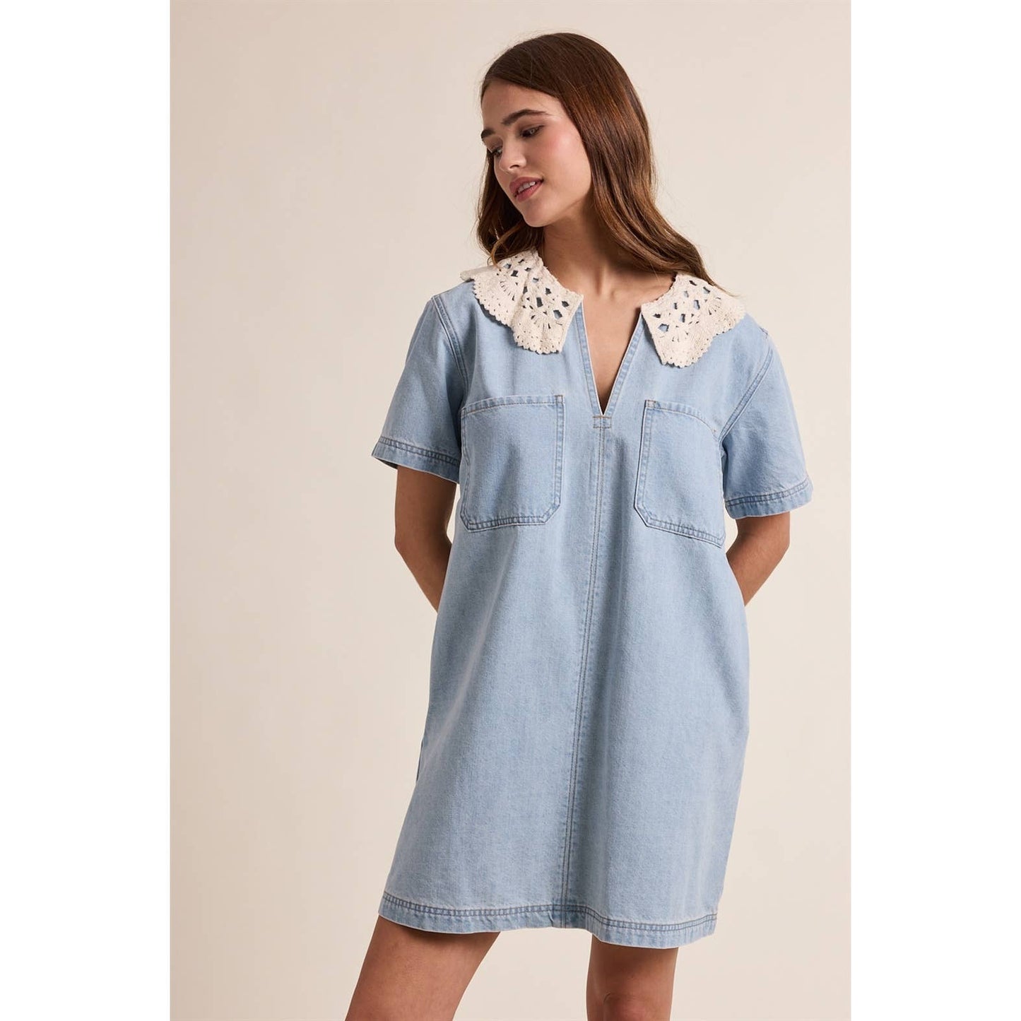 Darling Collar Denim Dress