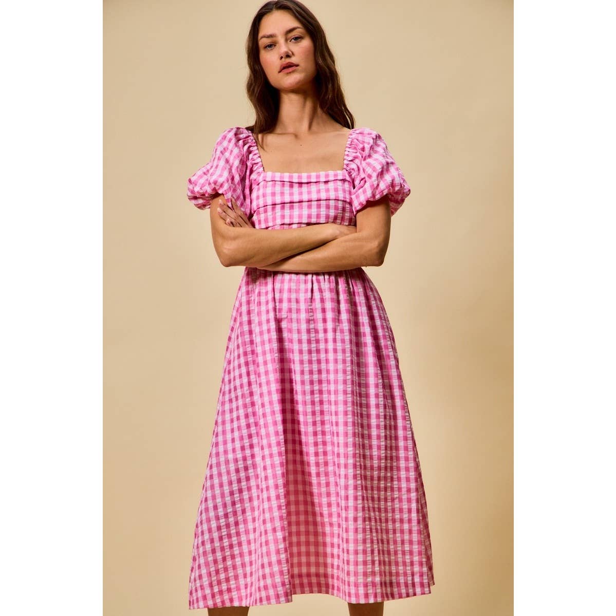 Sweet Magnolia Gingham Midi Dress