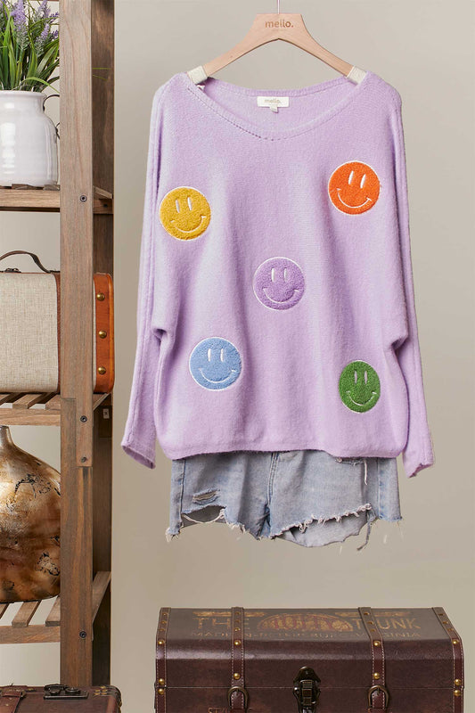 Lavender Lolly Smiley Knit