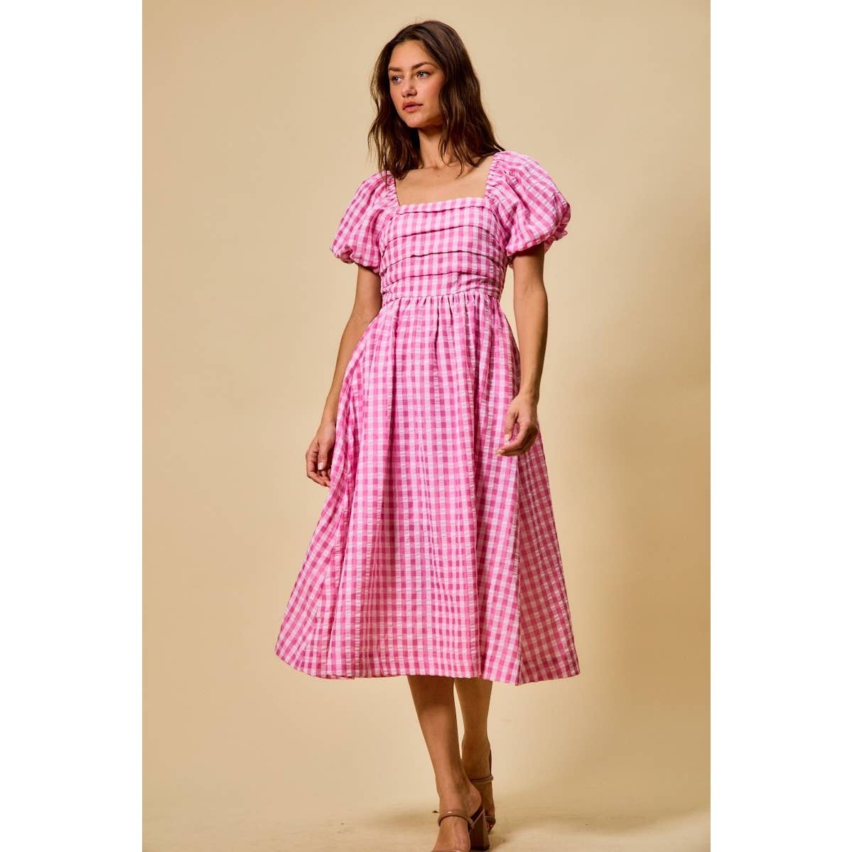Sweet Magnolia Gingham Midi Dress