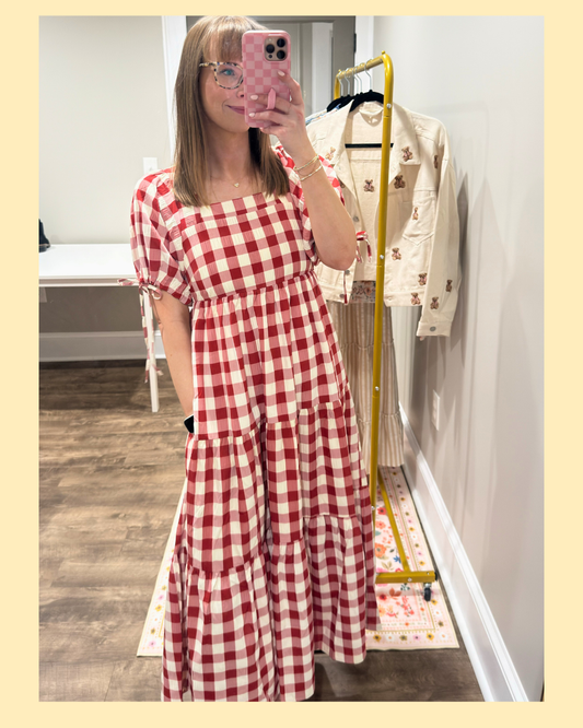 The Vivan Gingham Tiered Maxi Dress