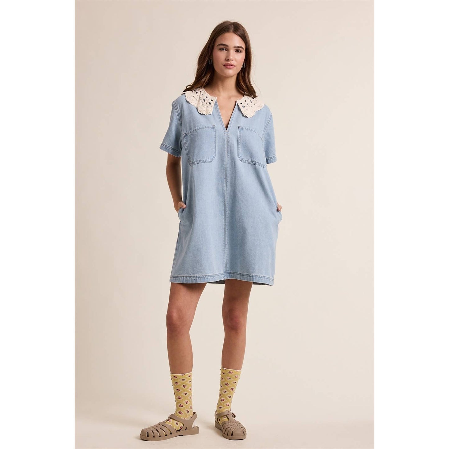 Darling Collar Denim Dress