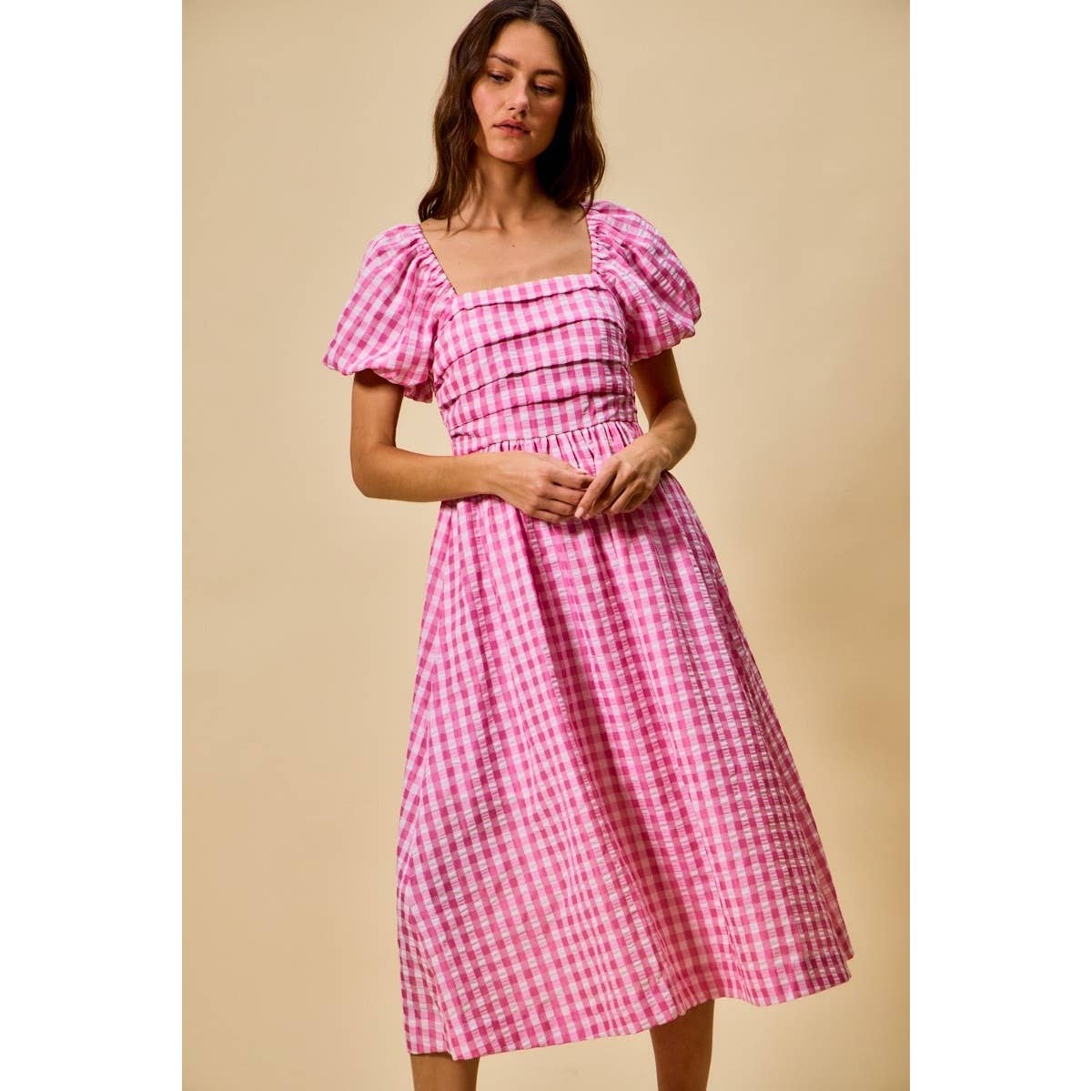 Sweet Magnolia Gingham Midi Dress