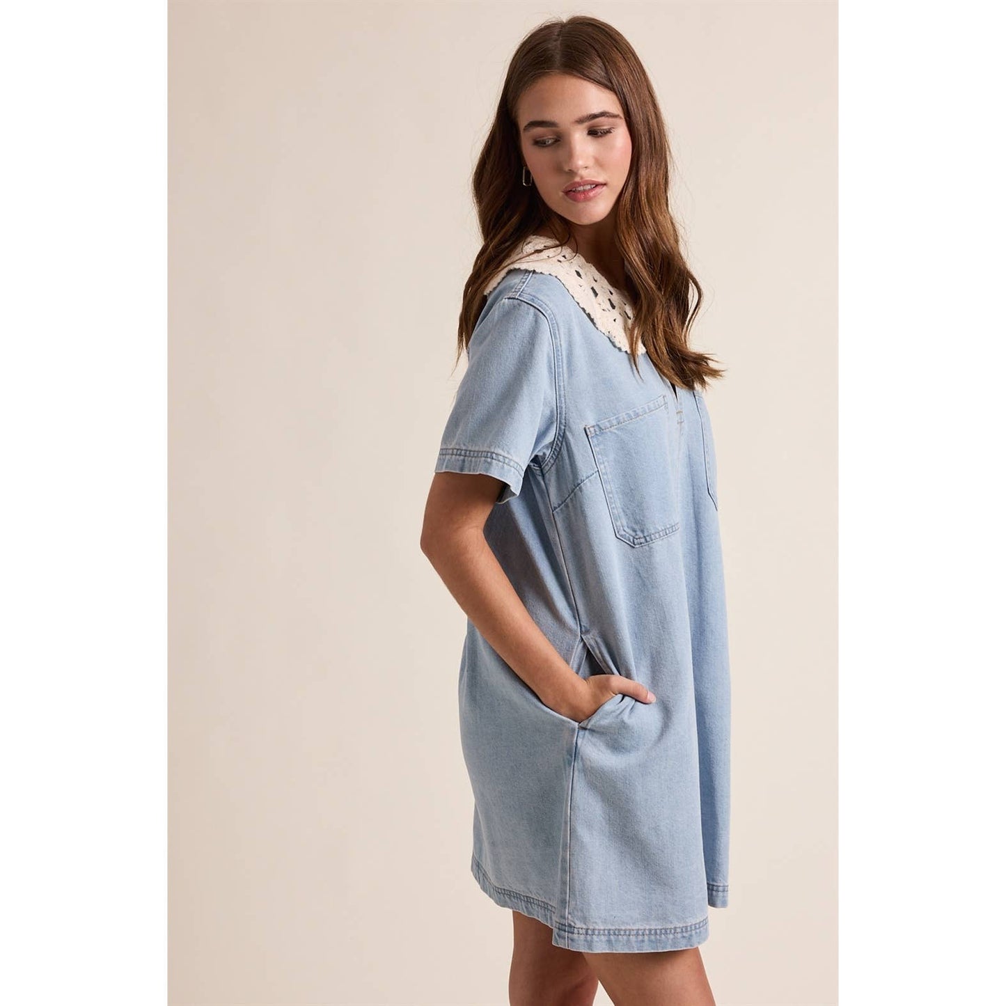 Darling Collar Denim Dress