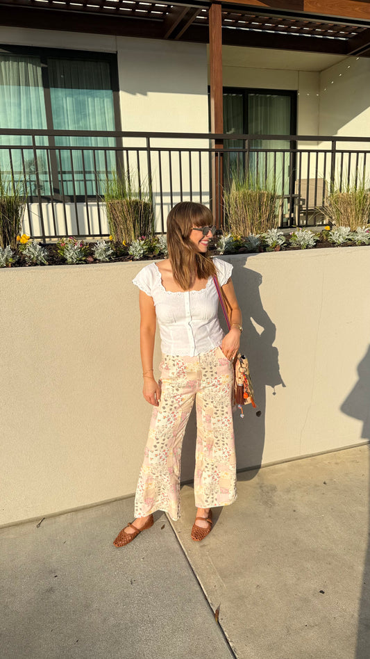 Vintage Patchwork Wide Leg Pants