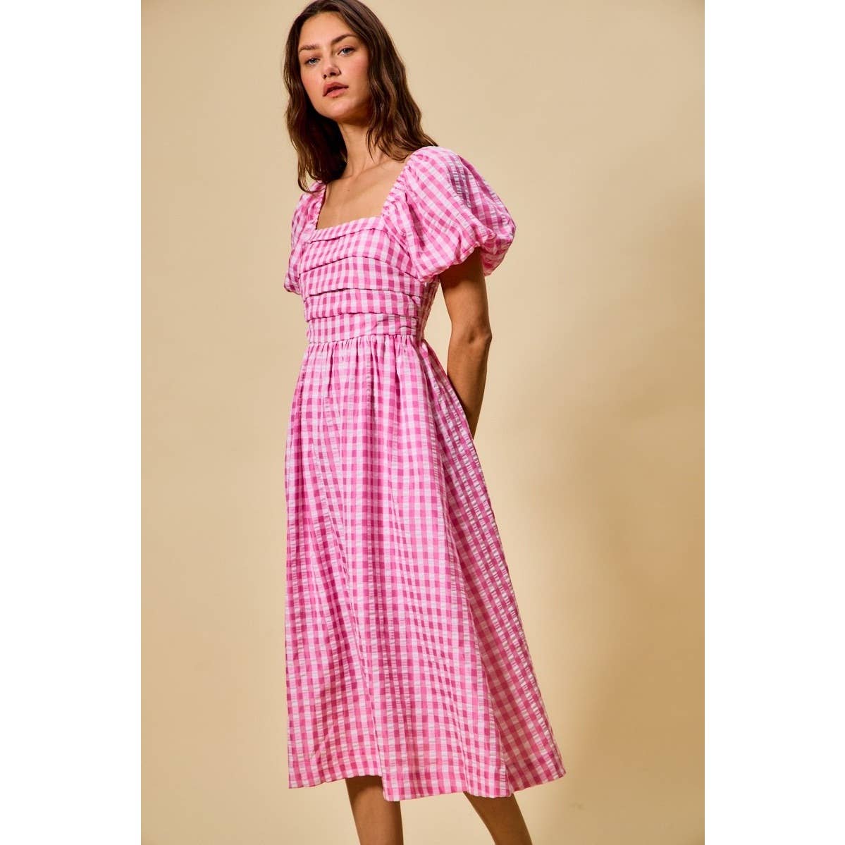 Sweet Magnolia Gingham Midi Dress