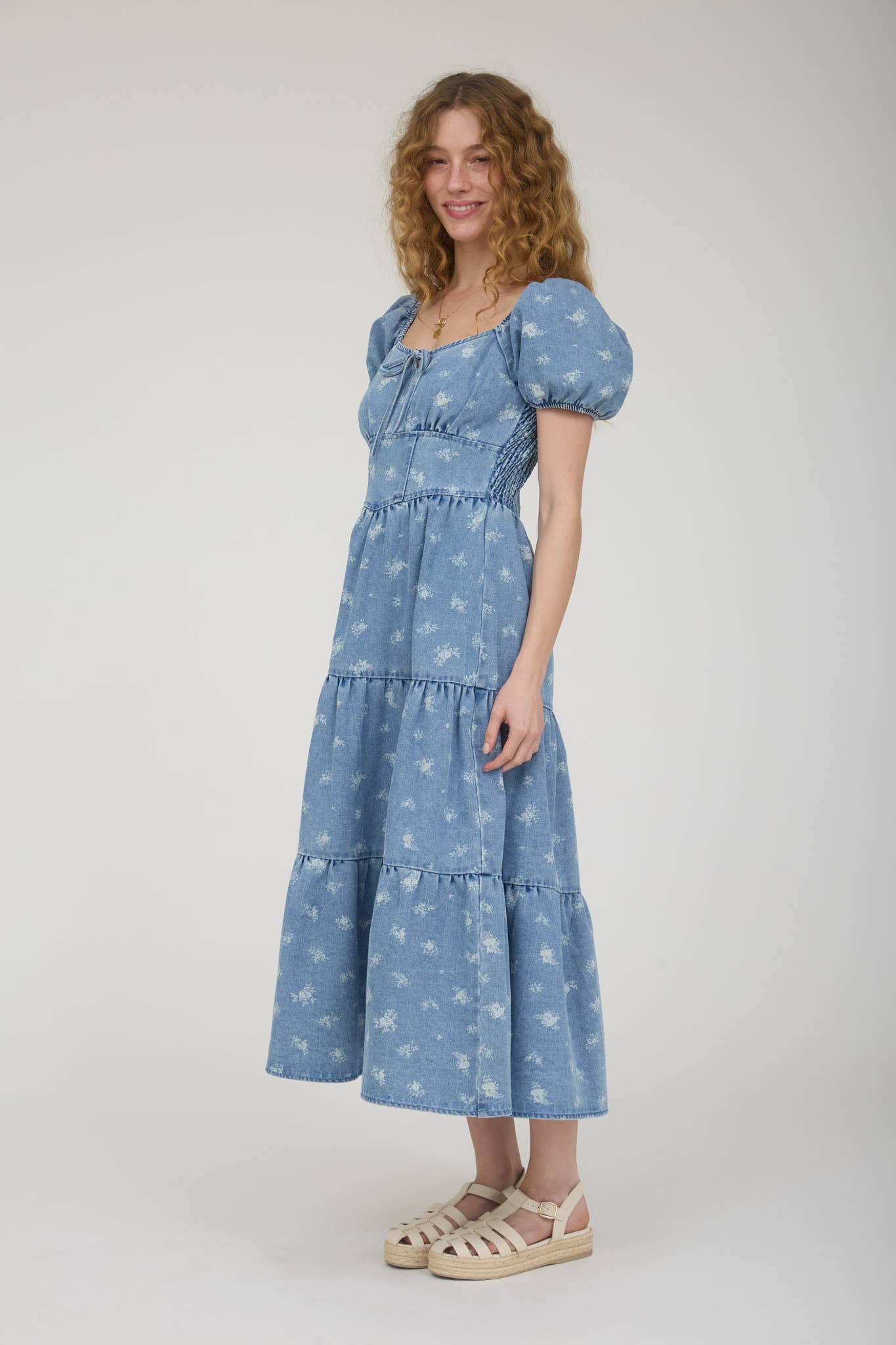 Bluebell Meadow Denim Midi Dress