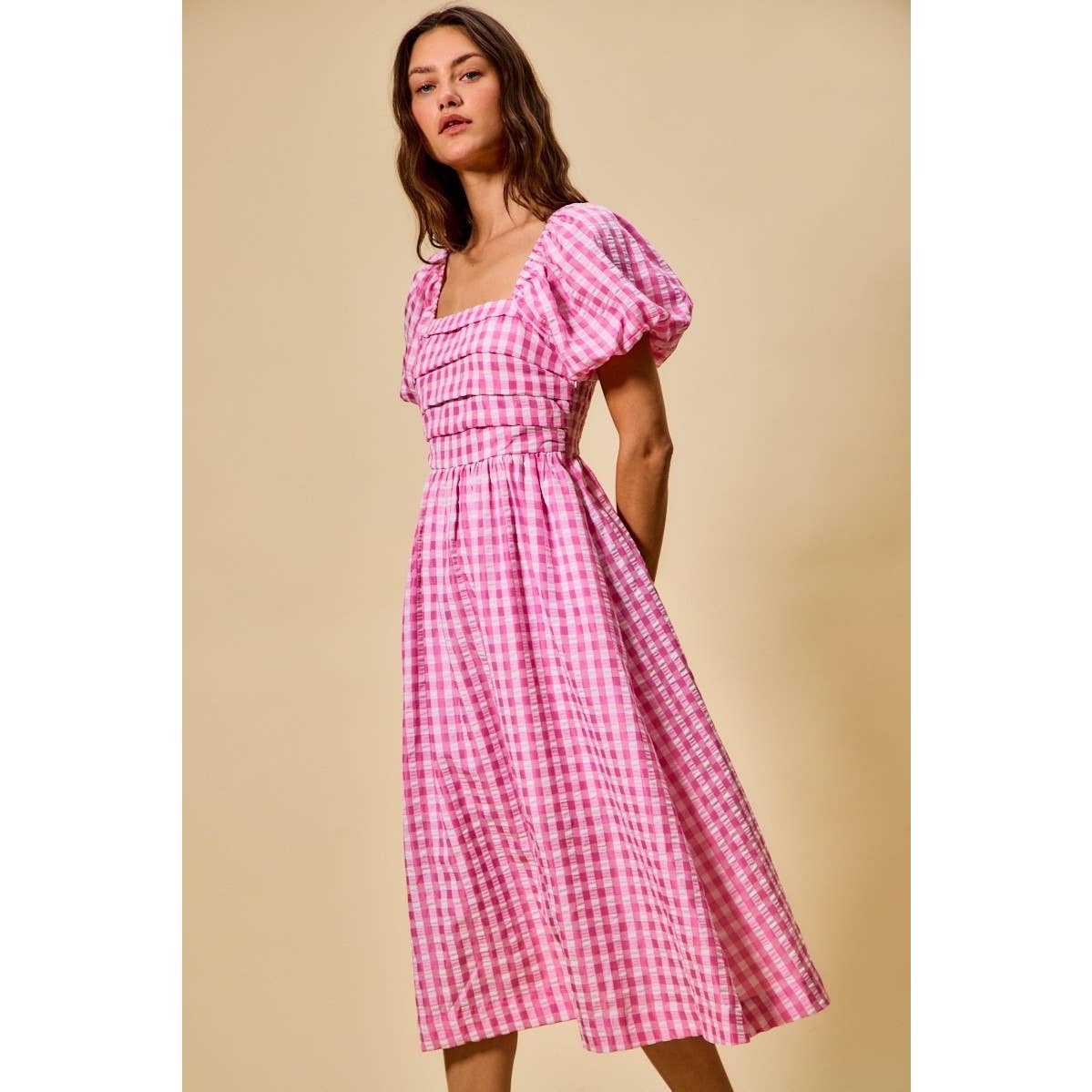 Sweet Magnolia Gingham Midi Dress