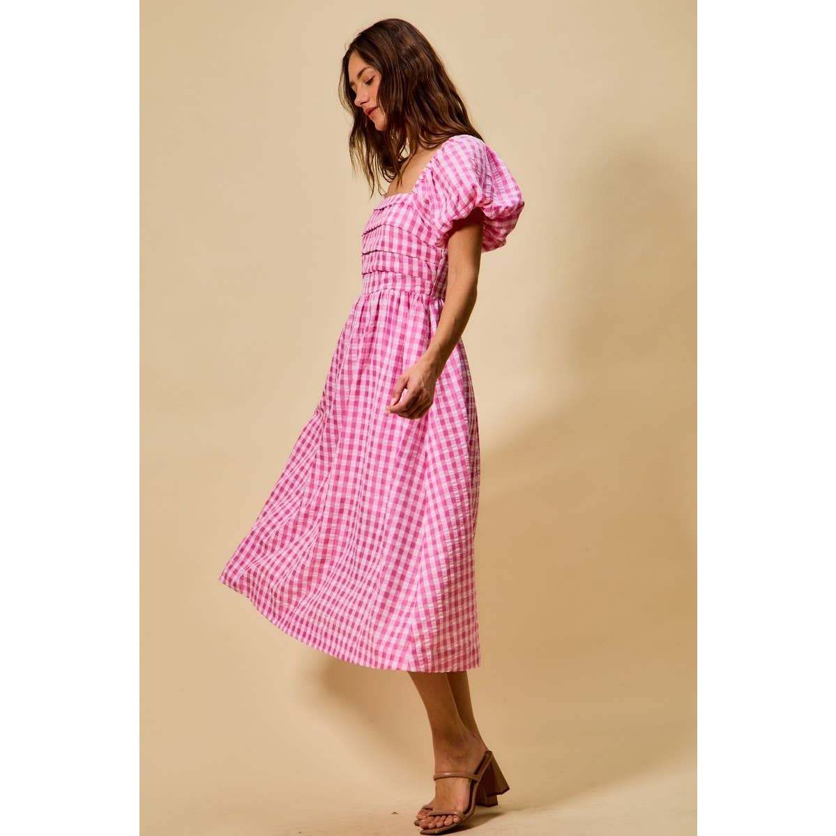 Sweet Magnolia Gingham Midi Dress