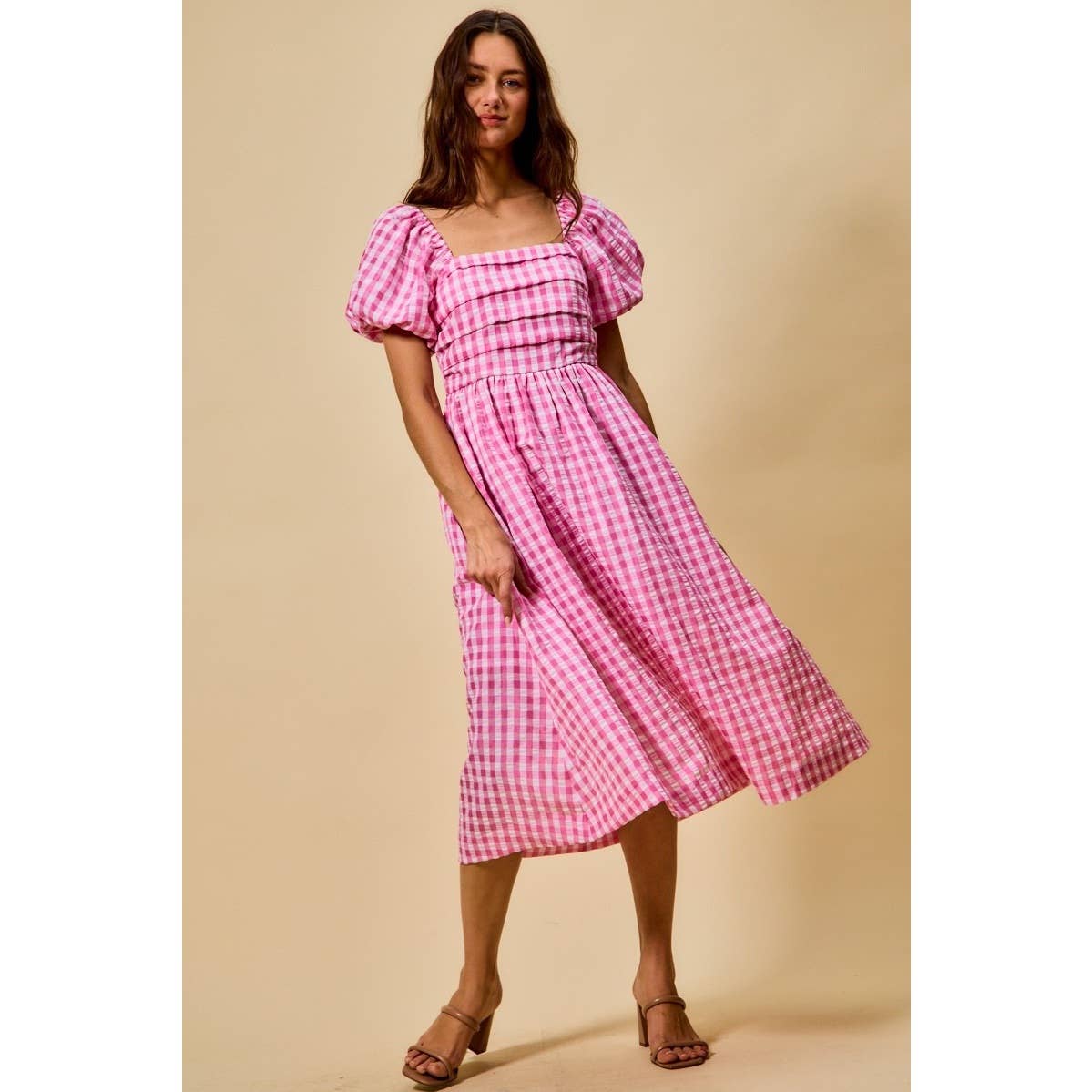 Sweet Magnolia Gingham Midi Dress